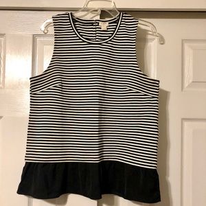 J Crew B&W Striped Tank Top
